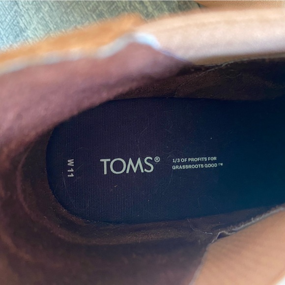 NWT Toms Suede Booties Kelsey Tan Oiled Nubuck Leather Wedges Classic Size 11 - Picture 4 of 15